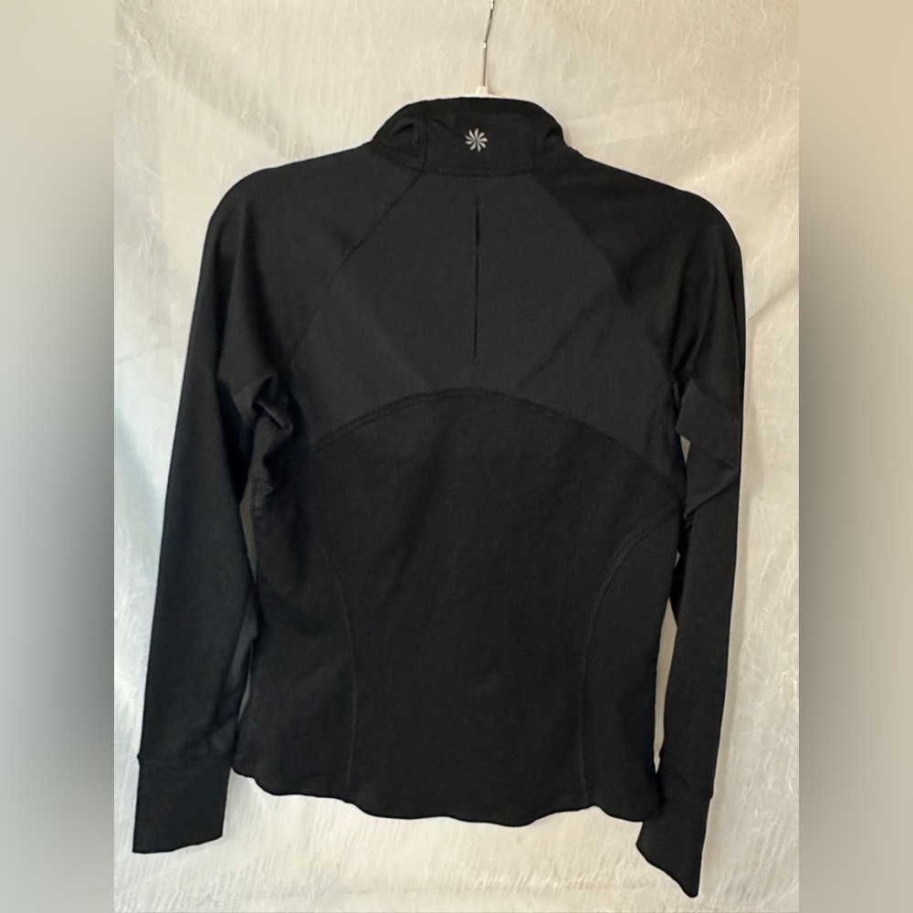 Athleta Black Zip High-Collar Pullover Running Yoga Workout - Picture 3 of 7